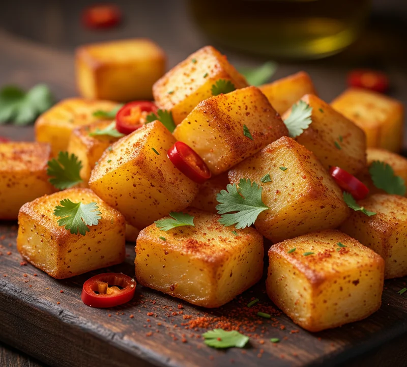 Dés de pommes de terre croustillantes batata harra