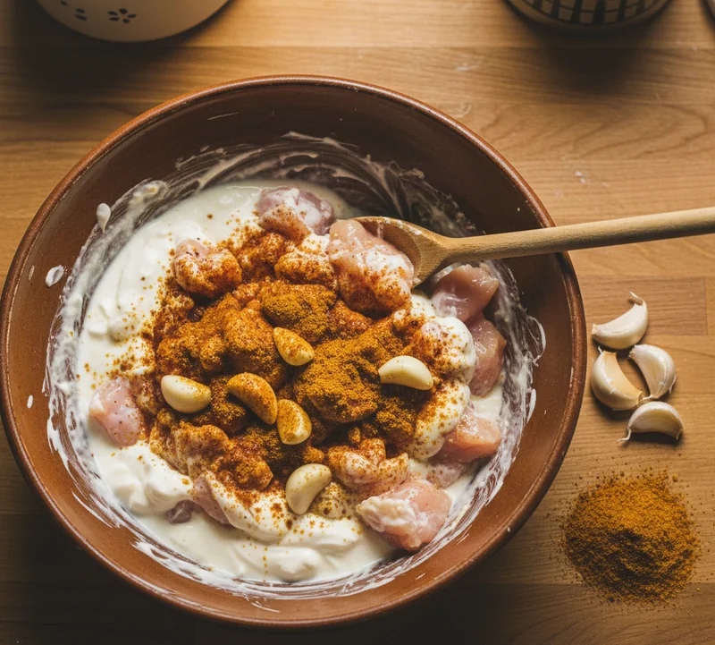 Marinade poulet chawarma yaourt épices orientales