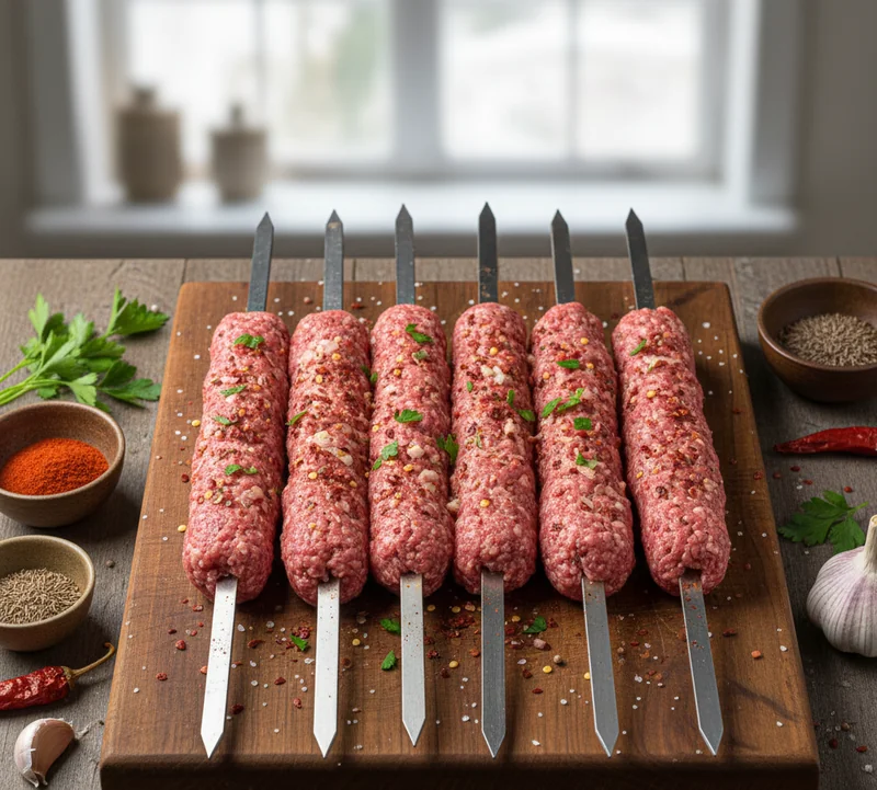 Brochettes Kebab Adana prêtes à cuire