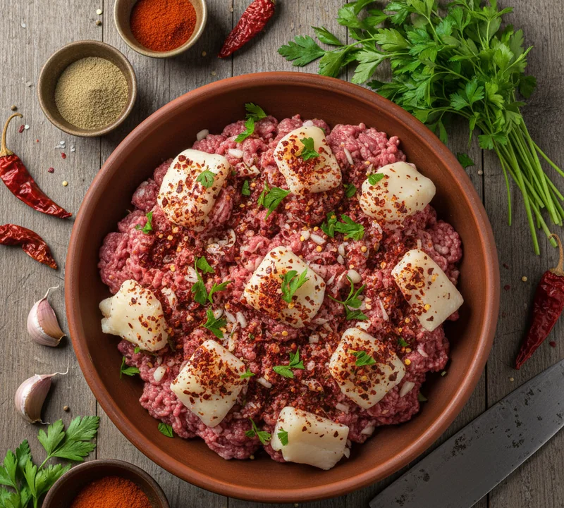 Préparation farce Kebab Adana épicée