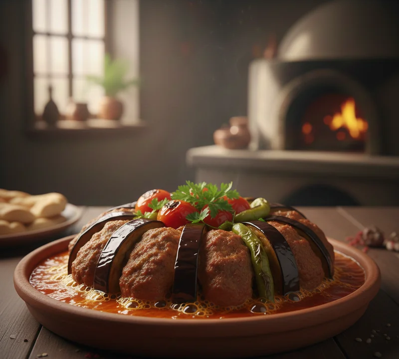 Kebab aux aubergines Patlıcan Kebabı turc