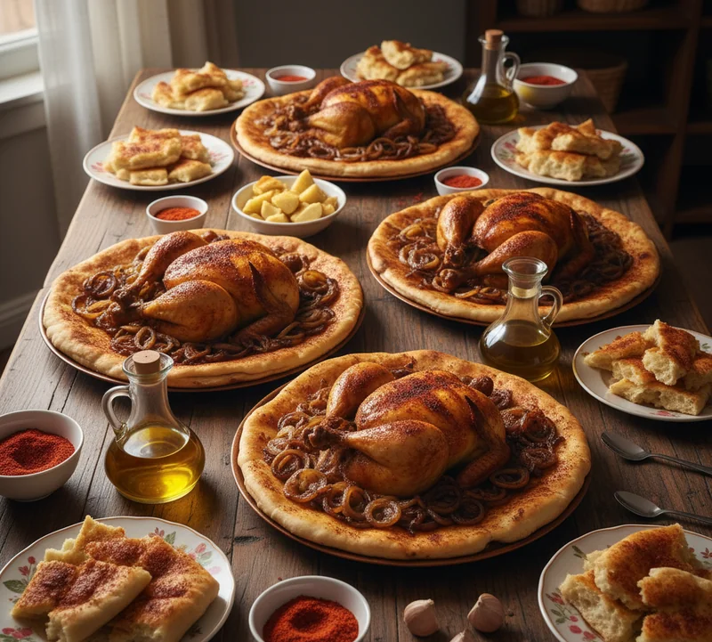 Musakhan servi lors d'un repas familial