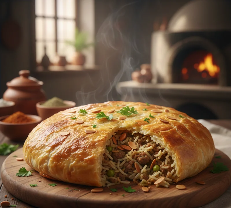 Ouzi syrien traditionnel en pâte filo