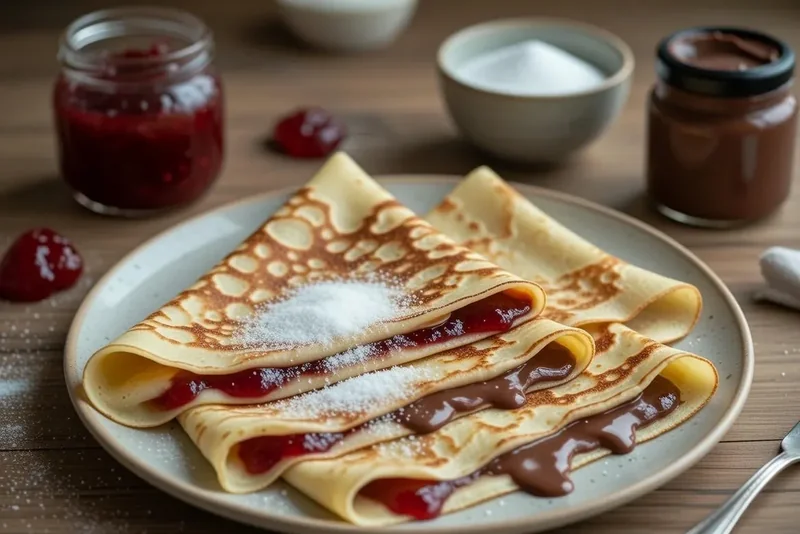 Crêpes maison dorées empilées pour 4 personnes