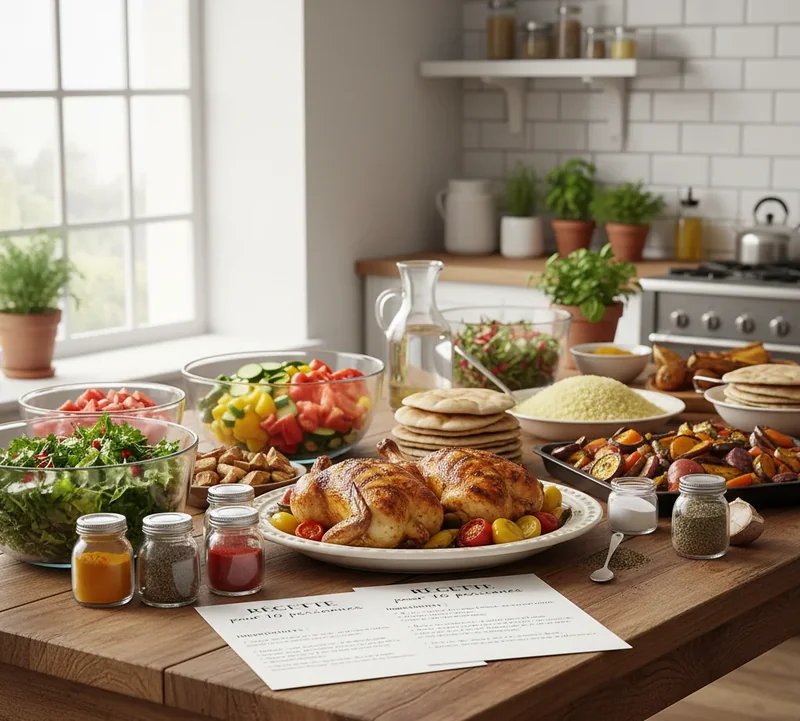 Un repas pour 10 personnes avec plats à partager