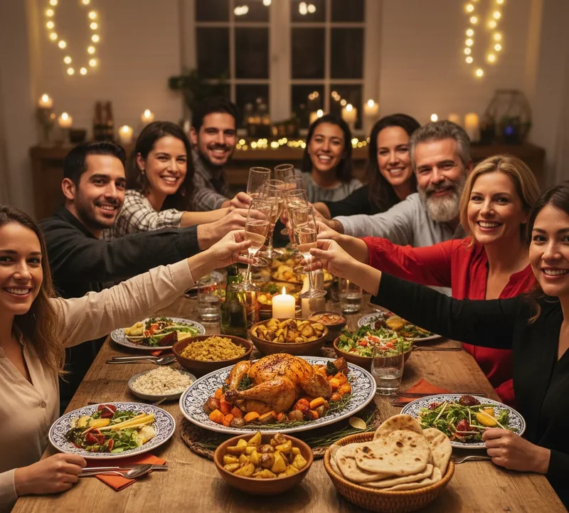 Zoom sur un plat convivial (gratin) prêt à servir