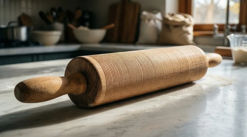 Utilisation d’un rouleau à pâtisserie avec lignes dans une cuisine