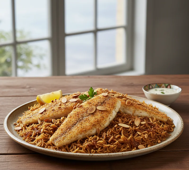 Garniture noix et herbes pour sayadiyeh