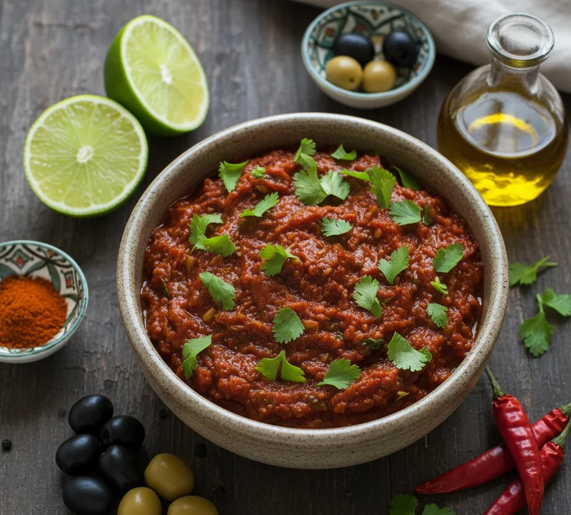 Sauce charmoula maison aux herbes et épices